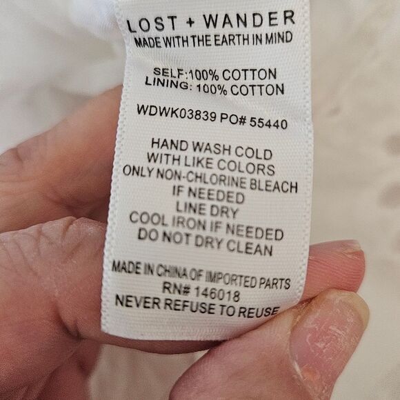 Lost + Wander White Eyelet Petals of the Sky Mini Dress Cotton Bridal Si… - Picture 11 of 12